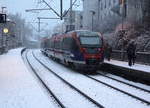 Ein Nachschuss von Zwei Euregiobahn (RB20) kommen aus  Düren,Stolberg-Altstadt nach Stolberg-Rheinland-Hbf und hielten in Aachen-Schanz und fuhren in Richtung