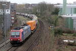 482 018-9 von der SBB-Cargo kommt aus Richtung Köln,Aachen-Hbf mit einem Containerzug aus Gallarate(I) nach Antwerpen-Oorderen(B) und fährt in Richtung Aachen-Schanz,Aachen-West.