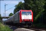 185-CL 003 mit Kesselwagen als Umleiter Richtung Aachen West am Km 26.0 16.7.2009