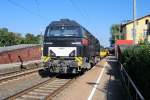 Vossloh G2000BB MRCE DISPO Lok 1272 407-8-D am 17.9.2014 mit einen Bauzug in Geilenkirchen Lindern auf der KBS 485 