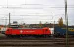 185 595-6  Ruth  von Crossrail kommt aus Richtung Köln,Aachen-Hbf,Aachen-Schanz mit einem LKW-Walter-Zug aus Novara(I) nach Genk-Goederen(B) und fährt in Aachen-West ein.