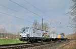Vektron DE 247 901 PCW9, überführte am 11.3.2016 den Thameslink 401008 Britische Klass 700,  in Richtung Aachen.