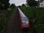 Nachschuß auf einen RE4 nach Aachen Hbf kurz vorm Rheydter Hbf am Abend des 20.7.2016