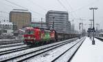 Bei leichtem Schneegriesel ist 193 301 am 30.01.2019 in Düsseldorf-Rath Richtung Norden unterwegs