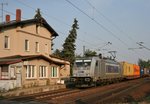 386 010 mit DGS 43322 (Metrans, Ceska Trebova–Hamburg-Waltershof) am 13.08.2015 in Glaubitz (b Riesa)