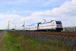 146 558-2 als IC 2049 (Linie 55) von Köln Hbf nach Dresden Hbf fährt bei Benndorf auf der Bahnstrecke Magdeburg–Leipzig (KBS 340).