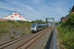 Am Morgen des 19.05.2022 verließ 1 442 606 auf S5X von Halle Hauptbahnhof nach Zwickau den Haltepunkt Leipzig MDR.