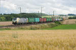 193 218  Ludwig van Beethoven  der SETG mit dem Containerzug aus Wiesau bei Feilitzsch Richtung Hamburg, 13.07.2017