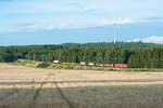 145 058 mit dem EZ 51619 von Zwickau nach Nürnberg bei Feilitzsch, 14.06.2017