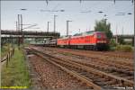 Ab Zwickau schoben am 28.05.08 232 457 und 232 668 den Gaspipelinezug nach Freiberg nach. Schlielich muss die Riesenfuhre ber den Oederaner Berg gebracht werden. Hier abgelichtet am ehemaligen RAW in Chemnitz.