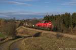 261 044 und 095 mit dem Güterzug 55155 nach Blankenstein am 07.12.2015 bei Oberlemnitz.