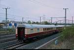 Nachschuss auf AKE Rheingold von Westerland(Sylt) nach Leipzig Hbf mit Zuglok 110 428-0 der Train Rental International GbR (TRI) für die AKE Eisenbahntouristik, der in Halle-Ammendorf auf der Bahnstrecke Halle–Bebra (KBS 580) fährt. [22.4.2018 | 20:09 Uhr]