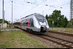 9442 118 (Bombardier Talent 2) von Abellio Rail Mitteldeutschland als RE 74585 (RE18) von Saalfeld(Saale) nach Halle(Saale)Hbf erreicht den Hp Leißling auf der Bahnstrecke Halle–Bebra (KBS