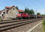 DB 261 044-2 mit dem EK 53580 von Erfurt Gbf nach Arnstadt, am 22.06.2017 in Erfurt-Bischleben.