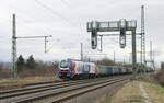 BELog 159 238  BELinda  mit einem Sandzug nach Stuttgart-Hafen, am 05.03.2023 in Vieselbach.