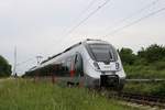 9442 113 (Bombardier Talent 2) von Abellio Rail Mitteldeutschland als RB 74806 (RB59) von Bitterfeld nach Erfurt Hbf in Zscherben auf der Bahnstrecke Halle–Hann. Münden (KBS 590). [27.6.2017 - 12:18 Uhr]