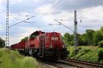 261 066-5 DB als gemischter Gz fährt in Zscherben auf der Bahnstrecke Halle–Hann.