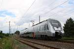 1442 660 (Bombardier Talent 2) von DB Regio Südost als RB 16363 (RB75) von Lutherstadt Eisleben nach Eilenburg in Röblingen am See auf der Bahnstrecke Halle–Hann.