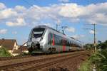 9442 608 (Bombardier Talent 2) von Abellio Rail Mitteldeutschland als RE 74712 (RE9) von Halle(Saale)Hbf nach Eichenberg in Zscherben, Angersdorfer Straße, auf der Bahnstrecke Halle–Hann.