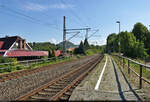 Mit dem Fahrrad von Kassel nach Halle (Saale) | Tag 2 Witzenhausen–Gernrode-Niederorschel  Strecken-km: 166,9    Die Bahnsteige im Hp Arenshausen liegen weit recht auseinander.