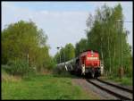 294 702-6 schiebt am 30.04.2012 als CB 54959 ein paar Wagen auf das Gelnde des Wasserglaswerkes Dehnitz.