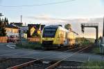 HLB VT 286 Regionalbahn im Abendlicht auf der Lahntalbahn bei Steindorf am 03.05.2014  