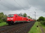 DB Regio Franken 146 242-3 mit Doppelstockwagen am 03.05.16 bei Hanau West