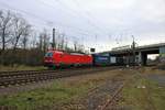 DB Cargo Siemens Vectron 193 321-7 mit KLV in Mainz Bischofsheim am 15.02.20 