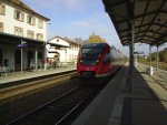 RB 18851 nach Wissembourg am 02.11.2011 bei der Einfahrt in den Bahnhof Winden (Pfalz).