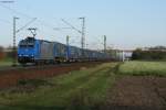 185 535 mit einem LKW Walter Richtung Sden. Aufgenommen am 09.11.2012 bei Graben-Neudorf.