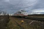 403 063-1 als ICE 505 von Kln Hbf nach Basel SBB am Nachmittag des 06.01.14 bei Hgelheim.