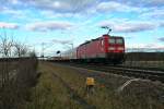 143 332-5 mit der RB 26566 von Neuenburg (Baden) ber Freiburg (Breisgau) Hbf nach Offenburg am Nachmittag des 07.01.14 bei Hgelheim.