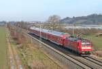 146 111-0 mit einem RE von Basel ber Freiburg (Breisgau) Hbf nach Offenburg am Mittag des 18.01.14 bei Hgelheim.