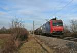 482 017-1 mit dem 49069 von (Ludwigshafen-)Karlsruhe Gbf nach Basel SBB Rbf am Nachmittag des 18.01.14 sdlich von Buggingen.