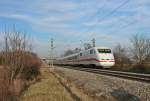 401 088-0 als ICE 296 von Interlaken Ost nach Berlin Sdkreuz am Nachmittag des 18.01.14 sdlich von Buggingen.