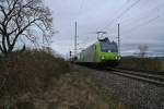 485 005-3 und 485 008-7 bespannten am 14.02.14 die RoLa (DGS) 43627 auf der Fahrt von Freiburg (Breisgau) Gbf nach Norvara (Italien) bis Domodossola.