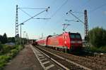 146 114-4 mit einem RE von Schliengen nach Offenburg am Abend des 01.08.14 bei Der Einfahrt in den Bahnhof Riegel-Malterdingen.