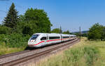 412 008 als ICE 101 (Dortmund Hbf - Basel Bad Bf) bei Kollmarsreute 9.6.23