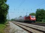 146 233-2 mit einem RE nach Offenburg am 28.05.12 kurz nach dem Halt in Orschweier.