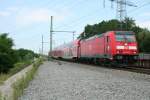 146 234-0 mit einem RE nach Basel Bad. Bf am 06.07.13 sdlich von Schliengen.