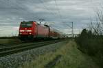 146 228-2 mit einer RB nach Neuenburg (Baden) am Mittag des 06.01.14 bei Hgelheim.