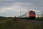 101 048-7 mit dem EC 6 von Zrich HB nach Hamburg-Altona am Nachmittag des 06.01.14 bei Hgelheim.