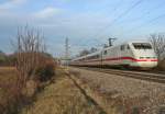 401 013-8 als ICE 70 von Basel SBB nach Hamburg Altona am Nachmittag des 18.01.14 sdlich von Buggingen.