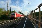 101 031-3 mit dem CNL 472 von Basel SBB nach Kopenhagen am Abend des 17.04.14 im Bahnhof Müllheim (Baden).