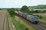 145-CL 203 mit einem KLV-Zug aus Belgien in Richtung Italien am Nachmittag des 11.07.14 bei Hgelheim.