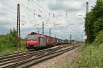 482 017-1 mit dem 41613 auf der Fahrt von Krefeld Uerdingen nach Novara am Mittag des 12.07.14 nrdlich von Leutersberg.