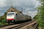 185 579-0 mit dem 41665 auf dem Weg von Genk nach Noavara am Nachmittag des 12.07.14 am Abzweig Leutersberg.