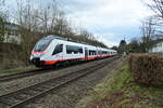 Am heutigen Nachmittag kommt der 6442 420 als RE10a nach Mannheim Hbf durch Neckargerach gefahren. 18.2.2023