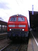 218 478-6 steht am 16.3.2008 in Heilbronn mit ihrem RE zur Abfahrt bereit.