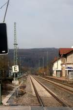 Bahnhof Mauer in Richtung Westen. Vergleiche Bild vom 03.02.09. Bild aufgenommen am 19.03.09.